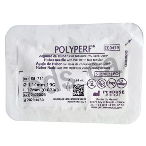 Polyperf  19G x 17 mm Aguja Huber con Linea - Perouse Medical - Imagen 2