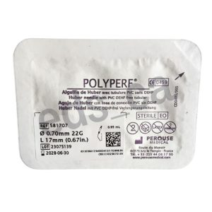 Polyperf 22G x 17 mm Aguja Huber con Linea - Perouse Medical - Imagen 2