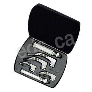 Juego de Laringoscopio Macintoch c/Estuche, Mango p/Batería C, Mango p/Batería AA  y Hojas 0-1-2-3 Curvas Fibra - Welch Allyn