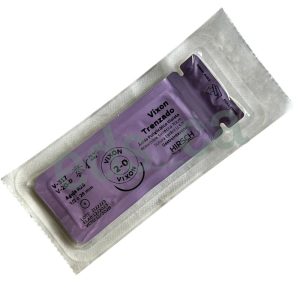 Sutura Vicryl 2/0 VIXON Aguja ½ o R 37 mm Punta Roma Absorbible Hebra Violeta de 70 cm  Equivalente = J339H - HIRSCH