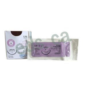 Sutura Vicryl 1 VIXON Aguja ½ o R 37mm Punta Roma Absorbible Hebra Violeta 70 cm  Equivalente = J341H - HIRSCH - Imagen 2