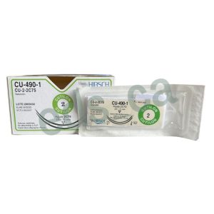 Sutura Nylon 2/0 CUTILON Doble Aguja 3/8 o 75 mm Curva Cortante No Absorbible Monofilamento de 75 cm Hebra Negra Retencion Equiv. = 490H - HIRSCH - Imagen 2