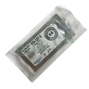 Sutura PD SUTY Polidioxanona 6/0  Doble Aguja Cónica 2R 13 mm Absorbible Sintetica Hebra Violeta de 60 cm Cardiovascular PDS Equiv = Z127H - HIRSCH