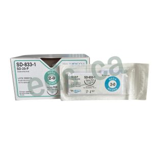 Sutura Seda Negra 2/0 Aguja Conica ½ o R26 mm SH Trenzada No Absorbible de 75 cm  Equiv = K833H - HIRSCH - Imagen 2