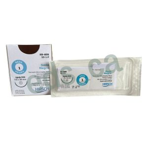 Sutura SEDA NEGRA 1 Aguja Curva ½ o R 26 mm Conica Trenzada Siliconada No Absorbible 75 cm GASTROINTESTINAL   Equiv = K835H - HIRSCH - Imagen 2