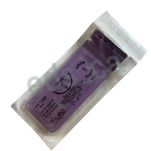 Sutura Vicryl 1 VIXON Aguja de ½ o C 35 mm Punta Cortante Absorbible Hebra Violeta de 70 cm Equivalente = J535H - HIRSCH