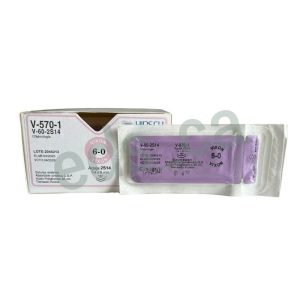 Sutura Vicryl 6/0 VIXON Doble Aguja 2S14 1/4 o 8 mm Cortante  Absorbible Hebra Violeta de 45 cm Equivalente = J570H - HIRSCH - Imagen 2