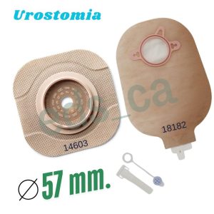 Placa para Urostomia No. 57 mm con Microporo, Aro Flotante y Bolsa para Urostomia No. 57 mm  - Hollister