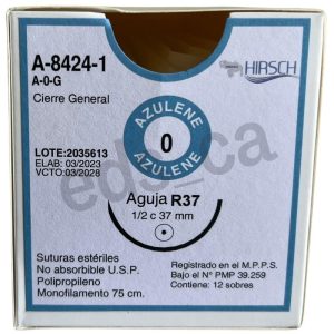 Sutura Prolene 0 AZULENE Aguja Curva 37 mm o ½ c  No Absorbible 75 cm Equivalente = 8424T - HIRSCH - Imagen 2