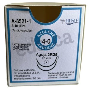 Sutura Prolene 3/0 AZULENE Aguja Doble Curva 17 mm Hebra Azul 90 cm Equivalente = 9558T - HIRSCH - Imagen 2