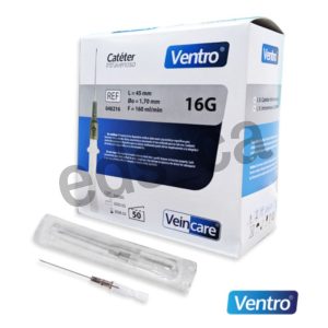 Catéter Intravenoso Ventro 16 Ga x 45 mm color Gris = Jelco - VeinCare