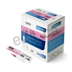 Catéter Intravenoso Ventro 20 Ga x 32 mm color Rosado = Jelco - VeinCare