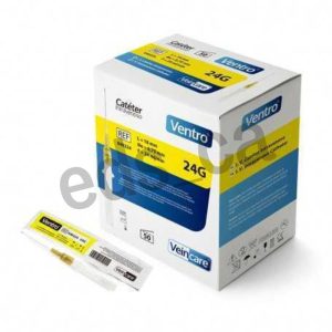 Catéter Intravenoso Ventro 24 Ga x 18 mm color Amarillo = Jelco - VeinCare