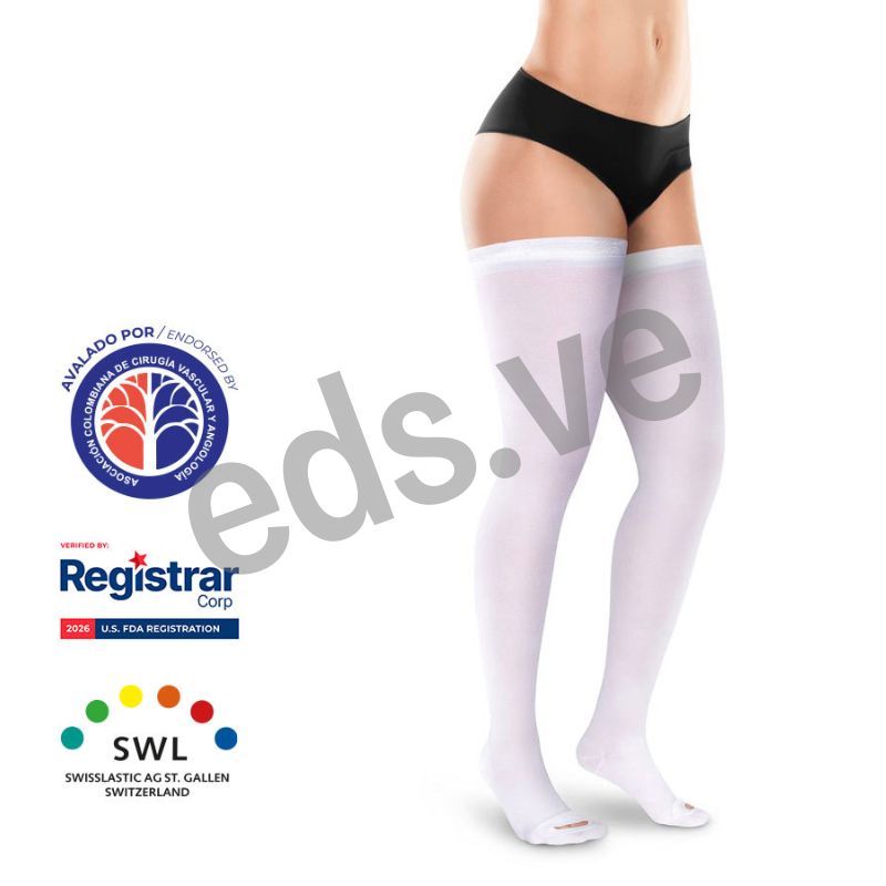 Medias Antiembólicas Muslo Blanco 18-23mmHg- MediVaric - Imagen 2