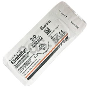STRATAFIX 2-0 Spiral Monocryl Plus Aguja PSL 3/8c Curva de 30 mm Cortante Unidireccional x 70 cm Barbada - ETHICON
