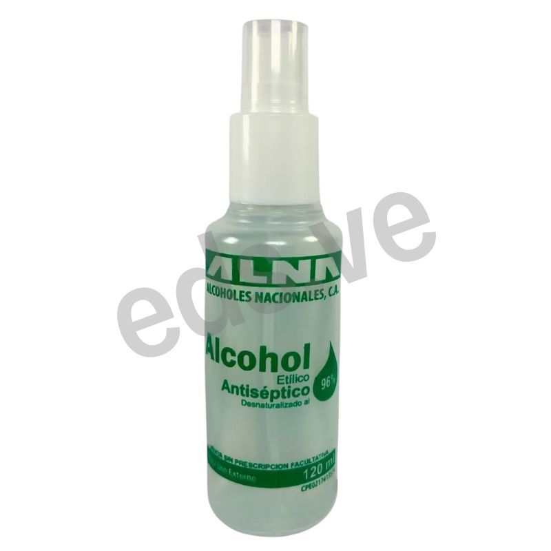 Alcohol Antiséptico Absoluto 96 % con Atomizador 120 cc - ALNA