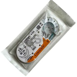ETHIBOND 2-0 Excel doble Aguja SH ½ Curva roma de 26 mm x 90 cm con Telfa BP523 - ETHICON