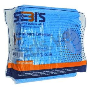 Gorro de enfermera color Azul Arruchado tela S 15 Grs - Sebis
