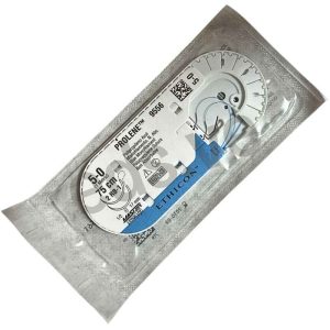 Prolene 5-0 doble Aguja 2 RB-1 ½ Curva roma de 17 mm x 75 cm hilo azul 9556 - ETHICON