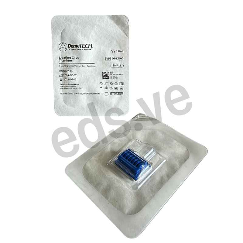 Clips LT 100 de TITANIO p / ligaduras Blister Azul x 6 CLIPS - DemeTech